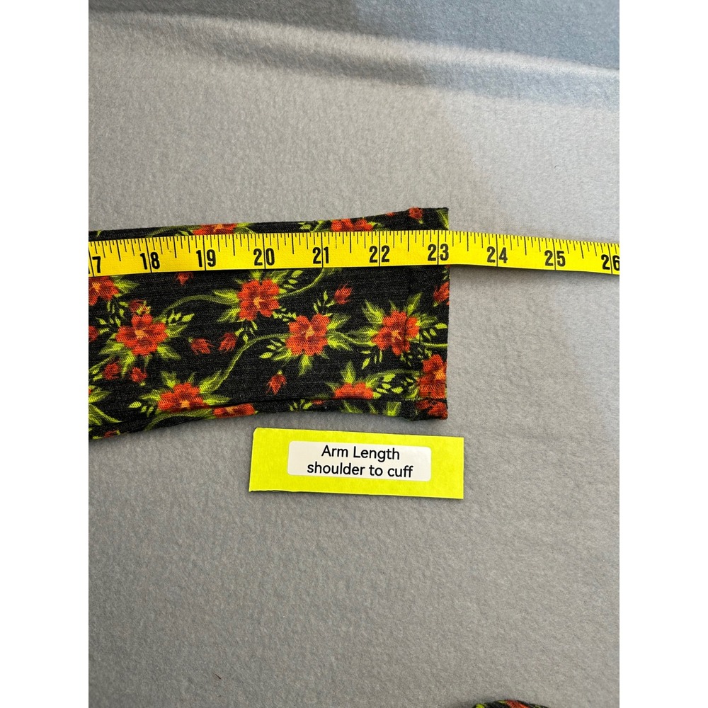 LuLaRoe Sarah Cardigan Black Small Floral Long Sleeve Open Front Pockets Ribbed - Picture 7 of 10